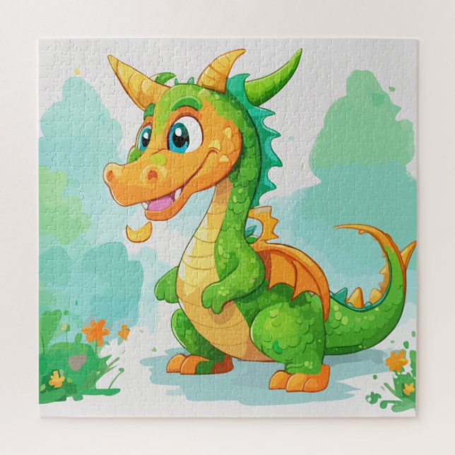 Puzzle Œuvre d'art verte dragon (Vertical)