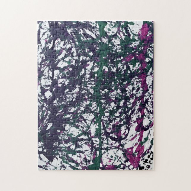 Puzzle Œuvre d'art violet, vert, rose, marbre (Vertical)