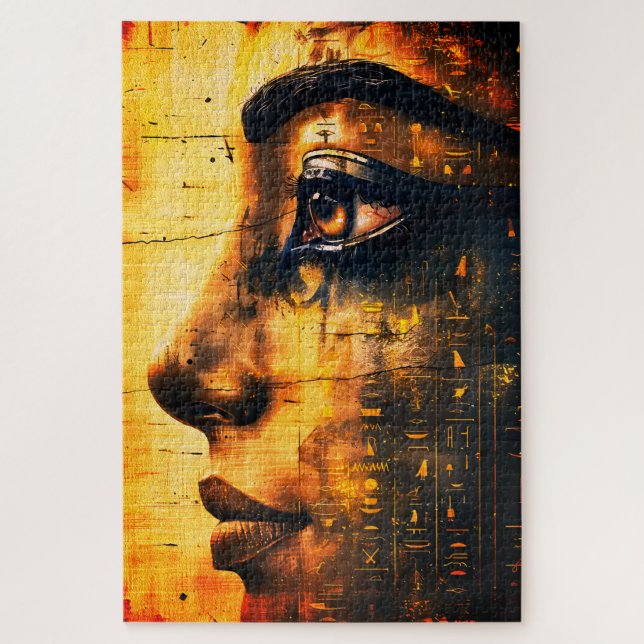 Puzzle Œuvre murale du pharaon égyptien doré – Histoire a (Vertical)