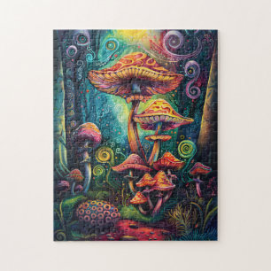 Puzzle Oeuvres d'art colorées et amusantes des champignon