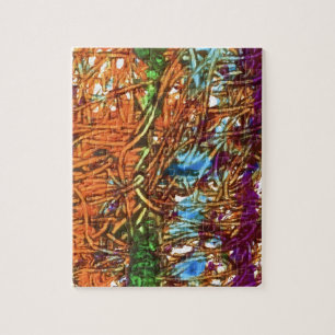 Puzzle Œuvres d'art en marbre orange, vert, bleu, violet