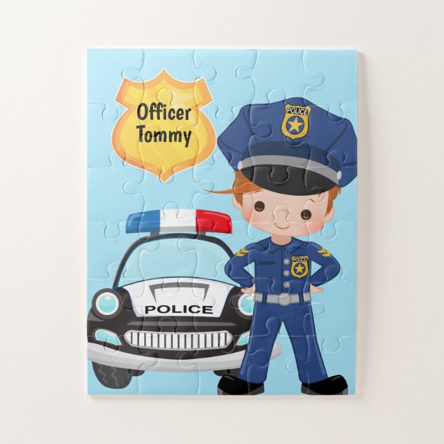 Puzzle Officier de police et enfants de patrouille (Vertical)