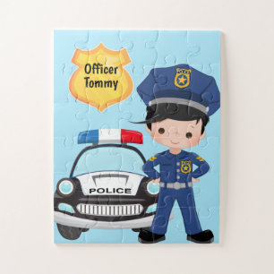 Puzzle Officier de police et voiture de patrouille Ji