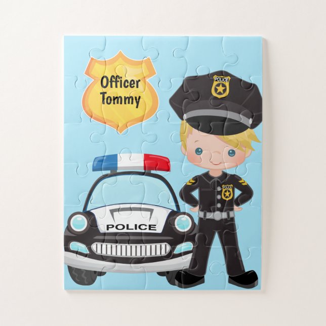 Puzzle Officier de police et voiture de patrouille Ji (Vertical)