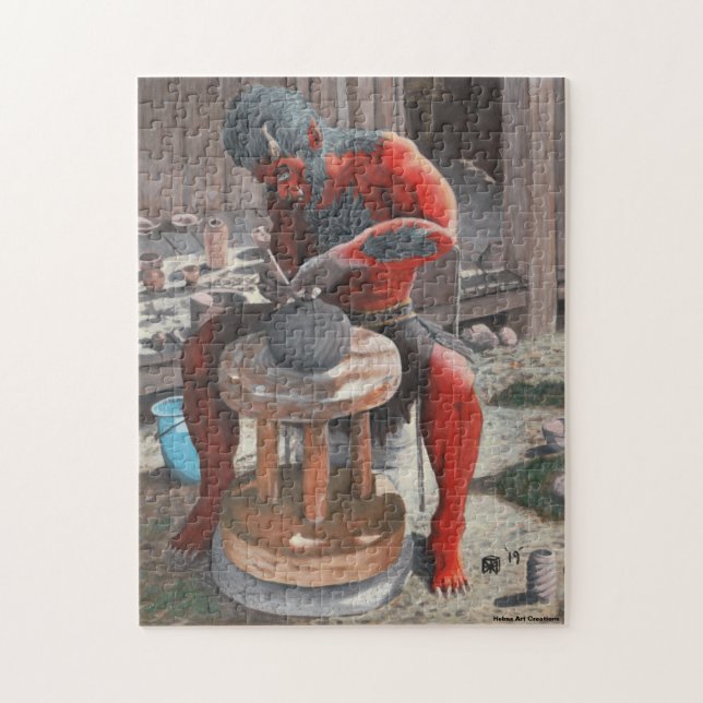 Puzzle Ogre Utilisation de la roue de poterie Moyen Jigsa (Vertical)