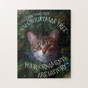 Puzzle Oh sapin de Noël Mischievous Grin Kitty Funny Chat