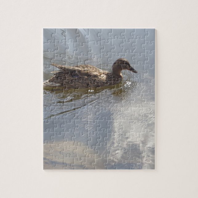 Puzzle Oie sauvage nageant dans le lac, Nature, Oiseau (Vertical)