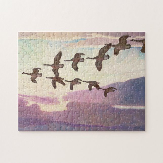 Puzzle Oies du Canada au printemps par Newell Convers Wye (Horizontal)