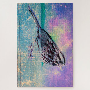 Puzzle Oiseau Abstrait coloré : Oiseau chanteur vibrant