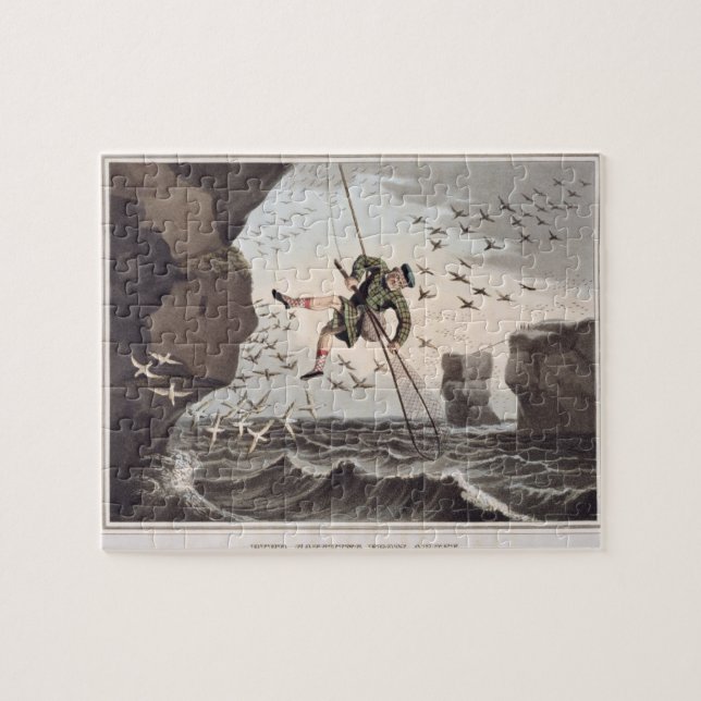 Puzzle Oiseau attrapant d'en haut, gravé par Matthew Dubo (Horizontal)