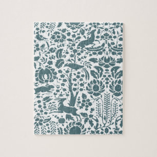 Puzzle Oiseau, Cerf, motif folklorique des arbres