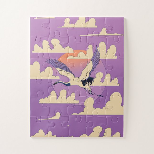 Puzzle Oiseau de grue rose asiatique (Vertical)