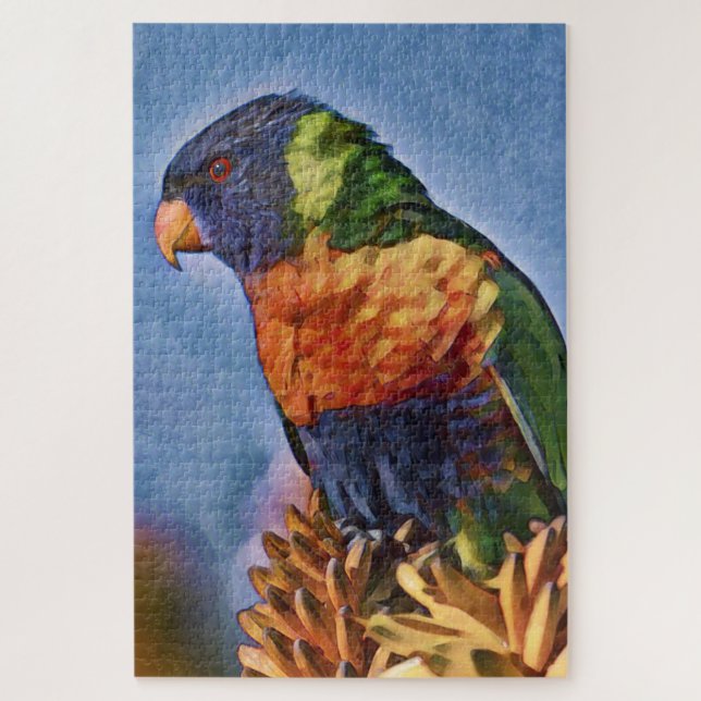 Puzzle Oiseau de perroquet arc-en-ciel (Vertical)
