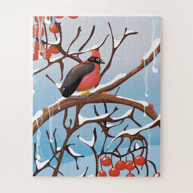 Puzzle oiseau d'hiver (Vertical)