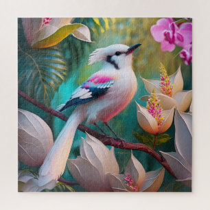 Puzzle Oiseau d'Imaginaire tacheté blanc crêpé