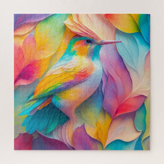 Puzzle Oiseau en soie de fantaisie (Vertical)