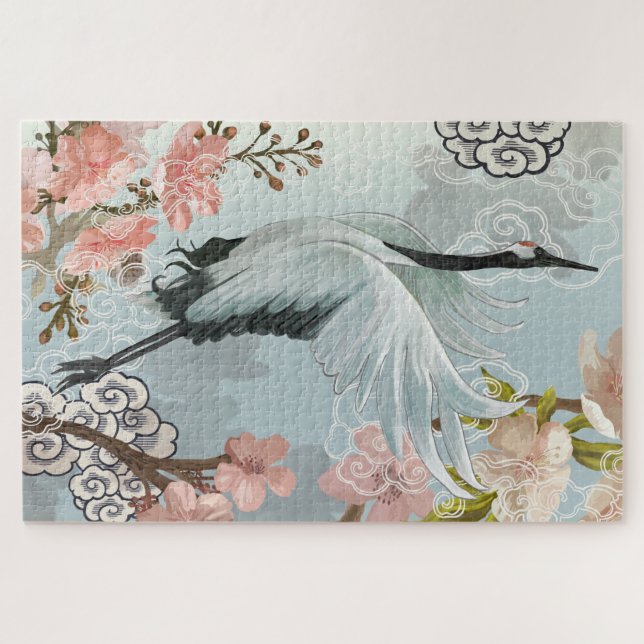 Puzzle Oiseau en vol | Fleurs (Horizontal)