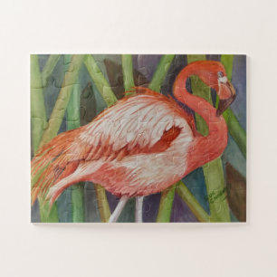 Puzzle Oiseau Flamant rose rose