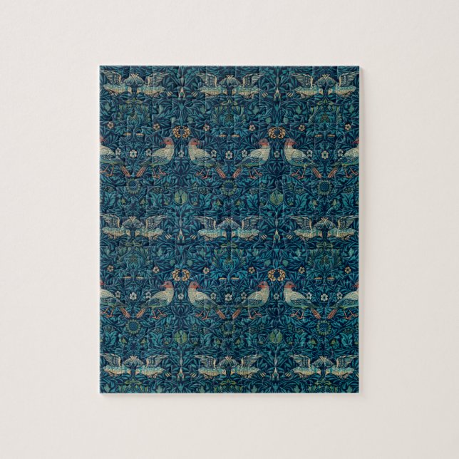 Puzzle Oiseau par William Morris, textile artistique de j (Vertical)