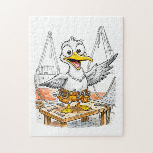 Puzzle Oiseau travailleur du chantier naval comique