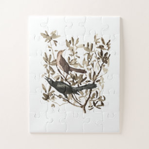 Puzzle Oiseaux à l'aquarelle vintage sur branches décorat