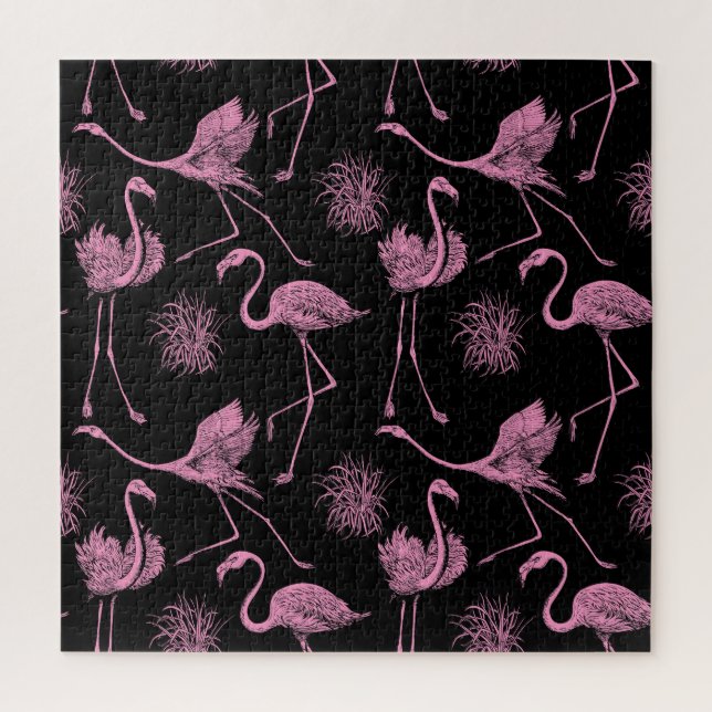 Puzzle Oiseaux Abstraits : Motif de mode monochrome (Vertical)