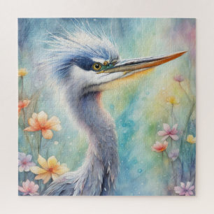 Puzzle Oiseaux arc-en-ciel Héron bleu 1