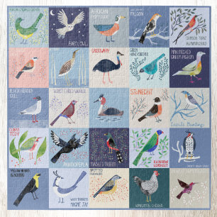 Puzzle Oiseaux autour du monde aquarelle art