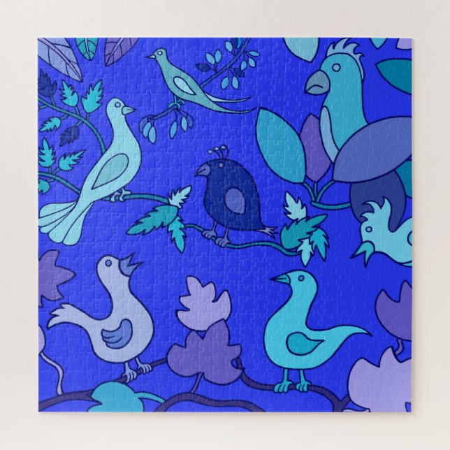 Puzzle Oiseaux Bleus (Vertical)