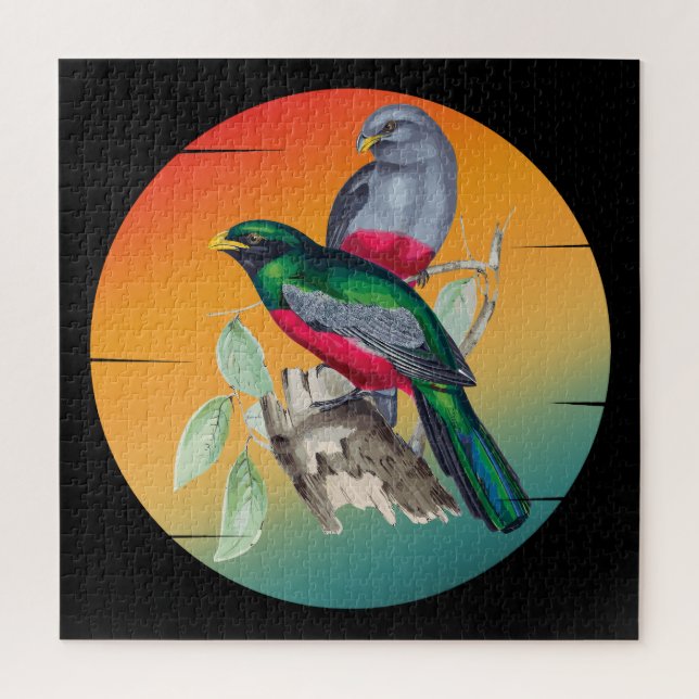 Puzzle Oiseaux d'amour vintage  (Vertical)