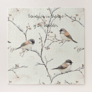 Puzzle Oiseaux dans un arbre d'hiver