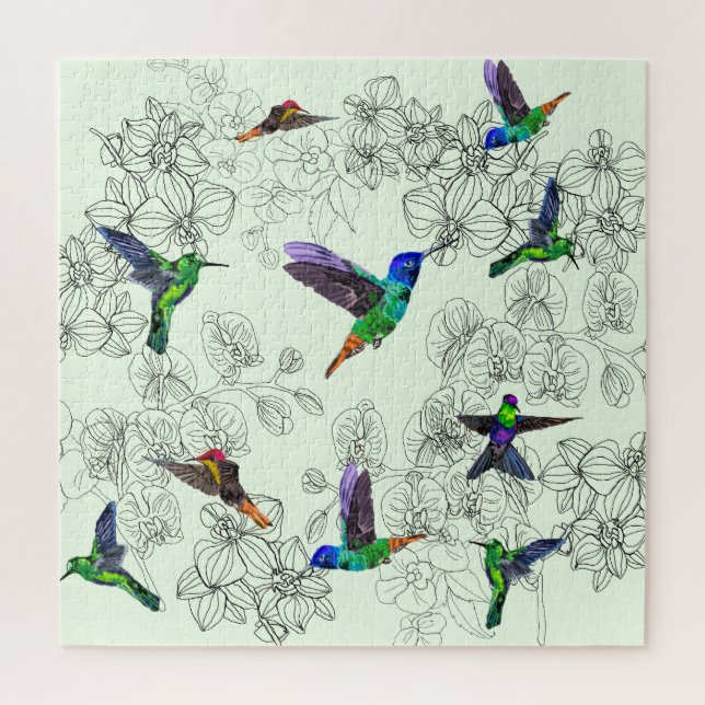 Puzzle Oiseaux de printemps - Colibris (Vertical)