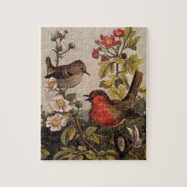 Puzzle Oiseaux de printemps Robin Oiseaux rouges (Vertical)