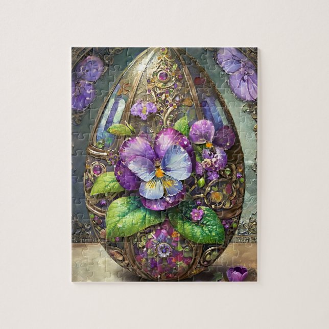 Puzzle Oiseaux en fleurs Pied violets Fleur sauvage Oeuf  (Vertical)