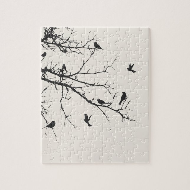 Puzzle Oiseaux en noir et blanc (Vertical)