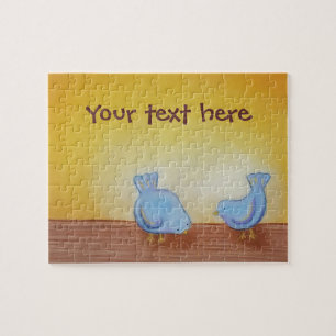 Puzzle Oiseaux mignons dans le soleil du matin avec votre