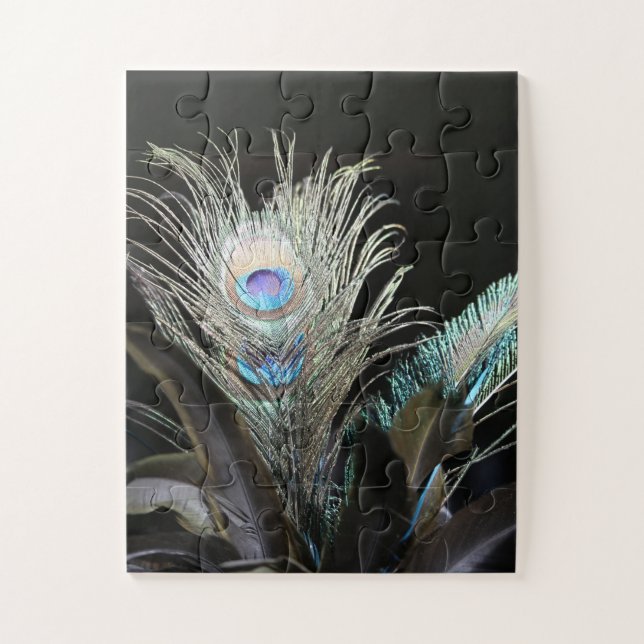 Puzzle Oiseaux Plumes de paon (Vertical)