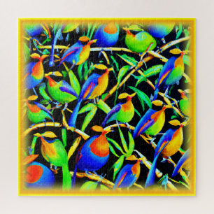 Puzzle Oiseaux Sur Peinture D'Arbre. Commandez dès mainte
