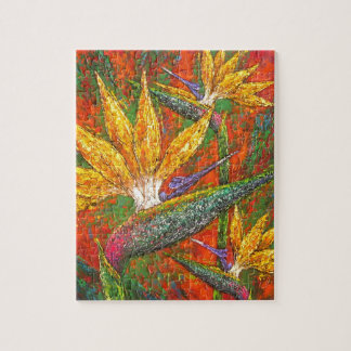 Puzzle Oiseaux tropicaux des fleurs de paradis peignant l