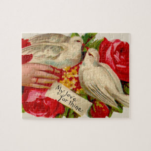 Puzzle Oiseaux vintage amour victorien colombe art classi