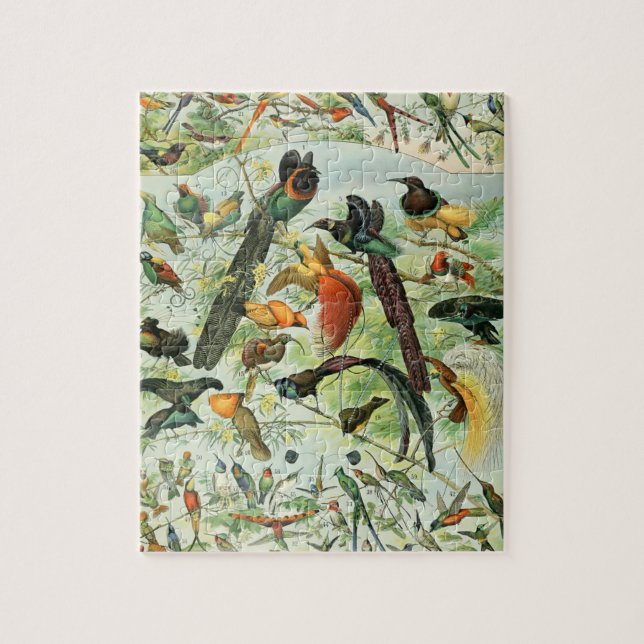 Puzzle Oiseaux vintages Vieux livre Illustration Art Anim (Vertical)