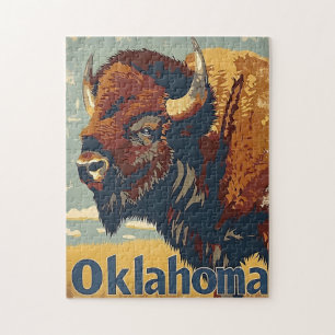 Puzzle Oklahoma Bison Vintage