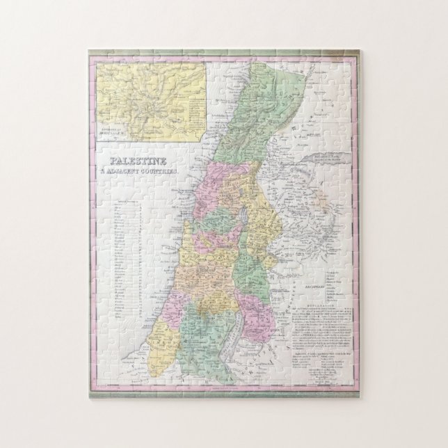 Puzzle Old 1836 Historic State of Palestine Map (Vertical)
