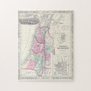 Puzzle Old 1864 Historic State of Palestine Map