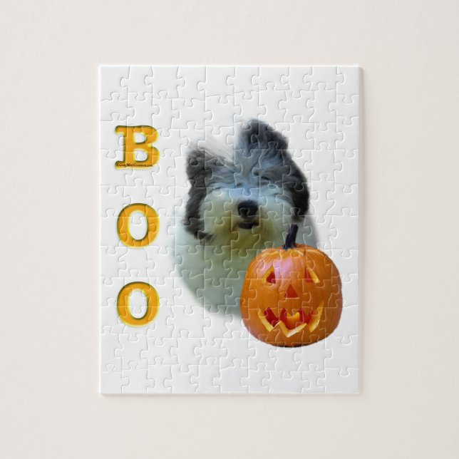Puzzle Old English Sheepdog Halloween Boo (Vertical)