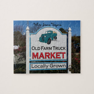 Puzzle Old Farm Market, personalize with your text