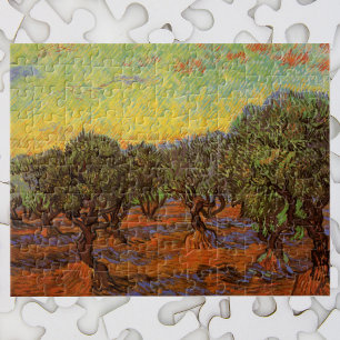 Puzzle Oliveraie, ciel orange par Vincent van Gogh