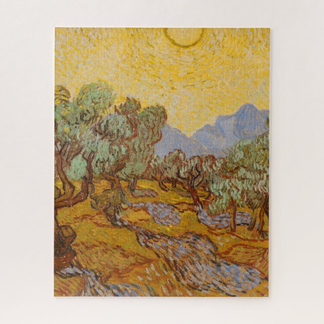 Puzzle Oliviers de Van Gogh Soleil Jaune Ciel (Vertical)