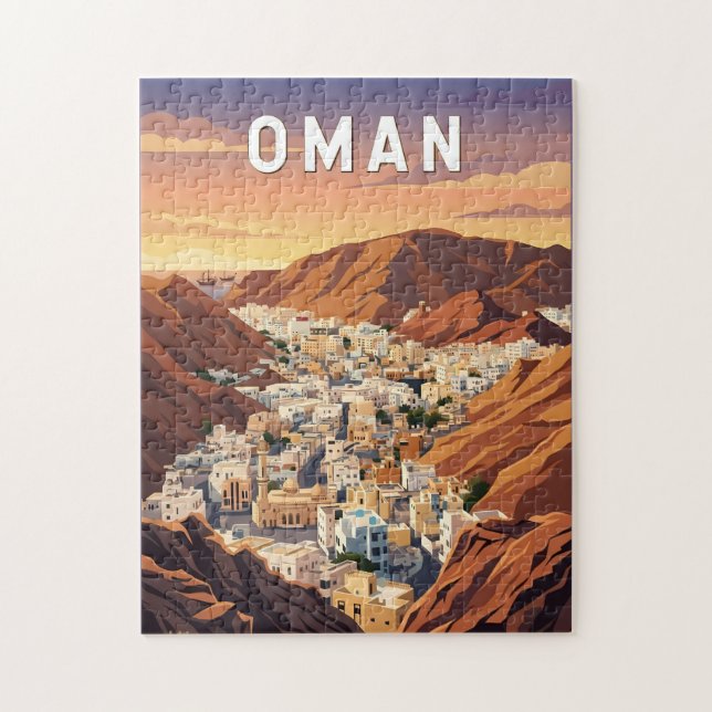 Puzzle Oman Illustration Voyage Art Vintage (Vertical)