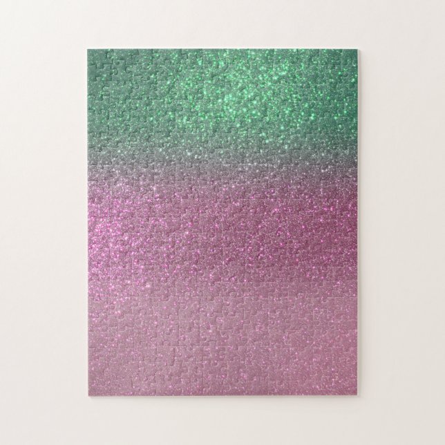 Puzzle Ombre Parties scintillant rose Berry Vert Sirène (Vertical)